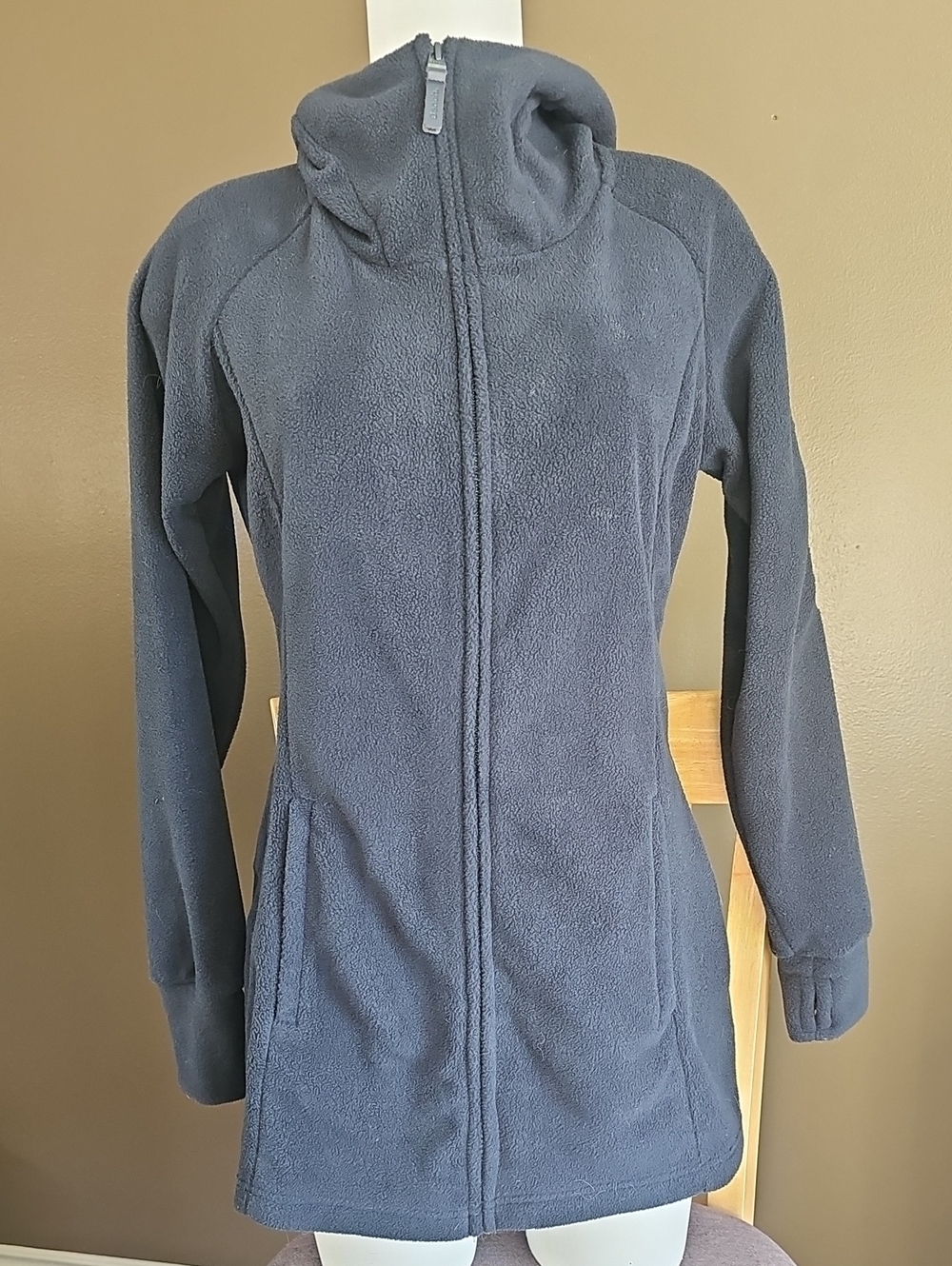 Women's Navy Fleece Zip-Up Jacket